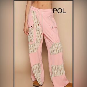 POL Pink and Cream Patterned Pants size M